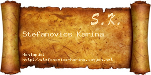 Stefanovics Karina névjegykártya